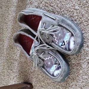 Twisted X Aztec print boat shoe